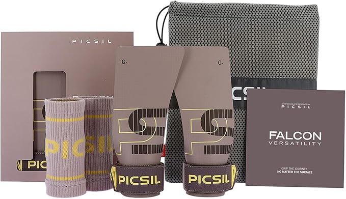 PICSIL | Falcon Grips | Grip All Surfaces and Bar Types | Use with Magnesium | Carbon Fibre Material | for Crosstrainig, WOD, Gym & Calisthenics |