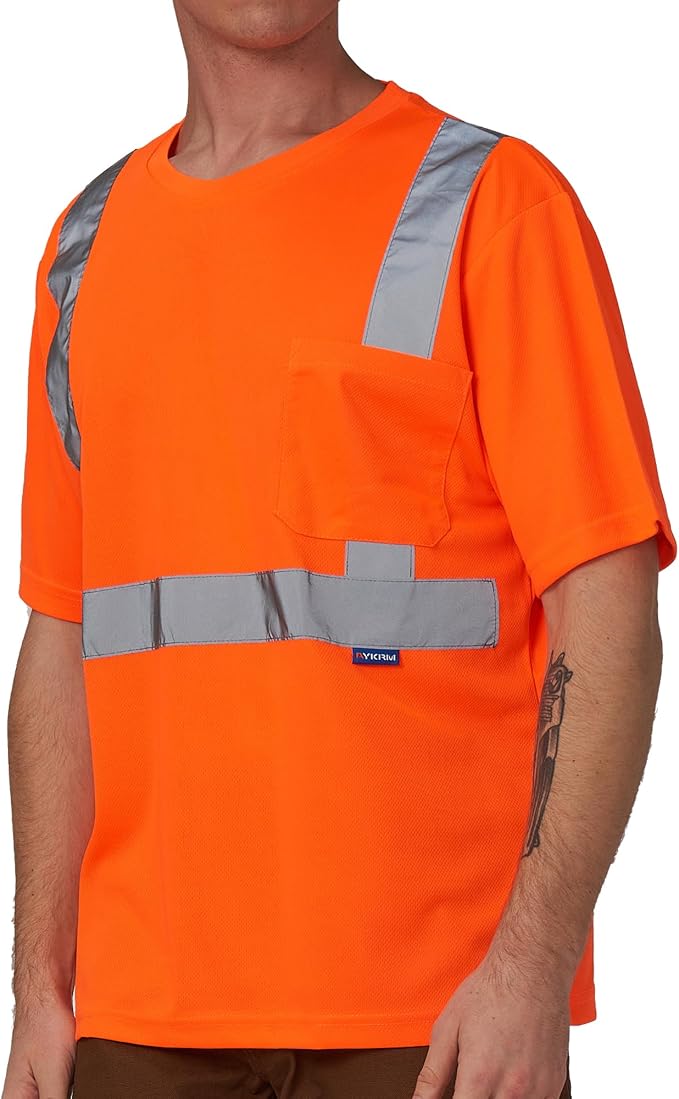 A-SAFETY Safety Shirt,High Visibility Work T Shirt Long Short Sleeve Class 3 (XS-6XL)