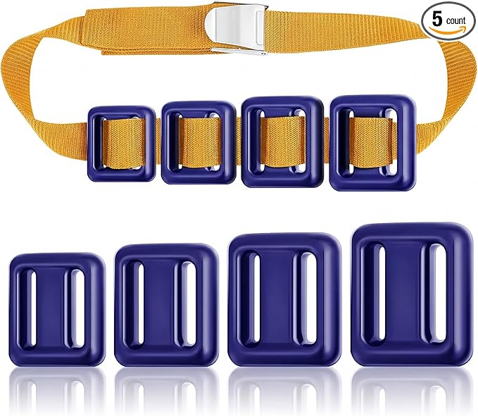 Tellegloww 4 Pcs Dive Weights Belt for Scuba Diving Coated Dive Weights Nylon Dives Belt with 1 Metal Quick Release Buckle for Free Diving Spear Fishing