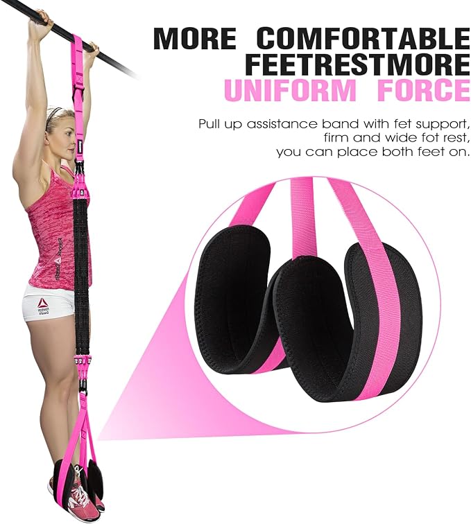Ayombo Pull Up Assistance Bands, Resistance Bands for Pull Up Bar Workout, Adjustable Heavy Duty Pull Up Assist Equipment with 4 Assistance Bands, Home Gym Fitness Exercise Strength Training
