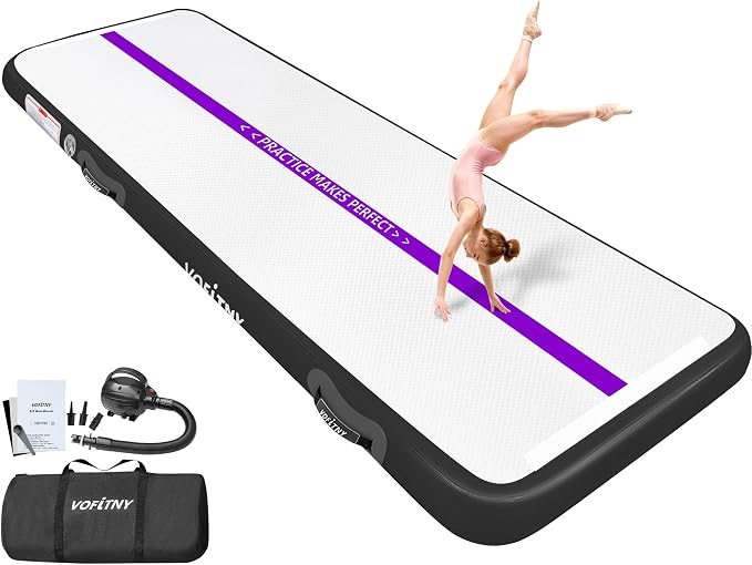VOFiTNY All Purpose Gymnastics Mat 6.6/10/13/16/20 ft Sturdy Inflatable Tumble Track for Home/Gym