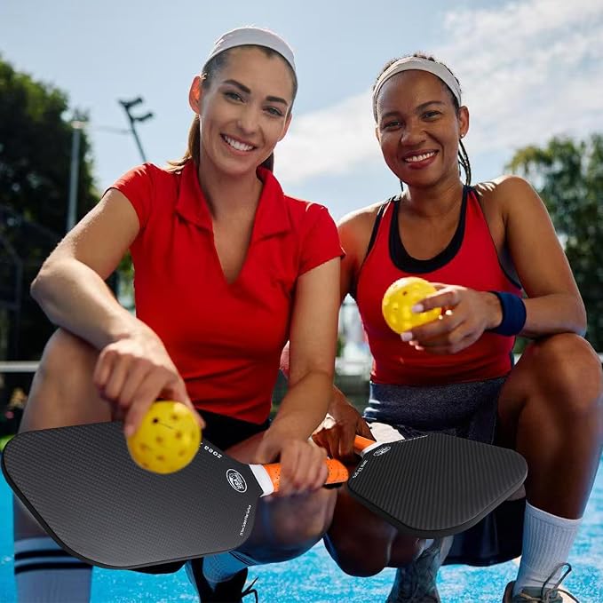 ZOEA Pickleball Paddle, Edgeless 3K T700 Carbon Fiber, CFS + CAS Dual Surface, High Grit & Spin, 16MM Honeycomb Core, USAPA Approved, 8.2oz for Men Women