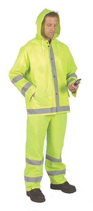 Galeton Repel Rainwear Reflective PVC Rain Suit .35mm Lime 8000975, Large (8000975-XXL)