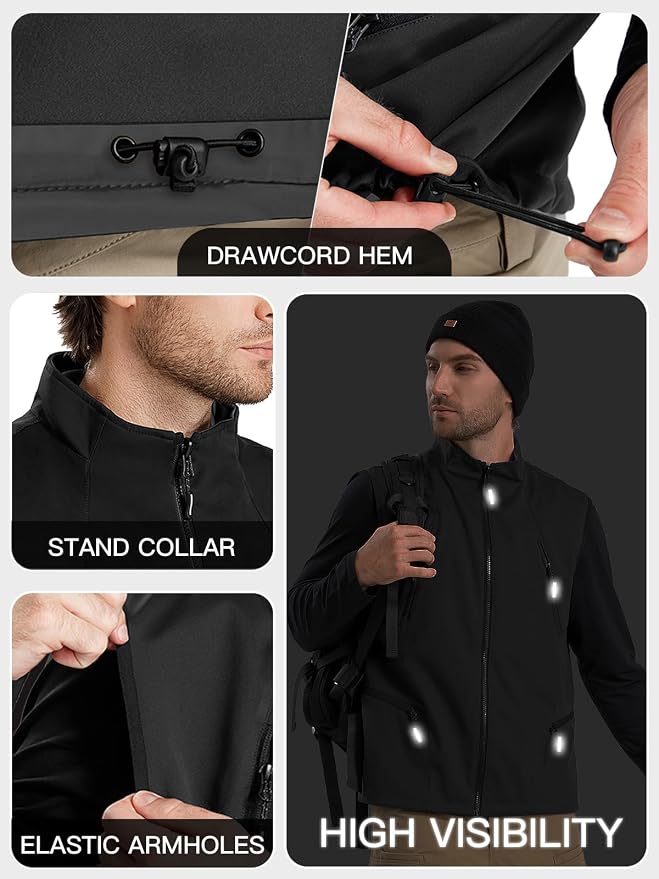 FREE SOLDIER Men's Lightweight Golf Vest Outerwear Windproof Reversible Sleeveless Softshell Jacket Running Vest