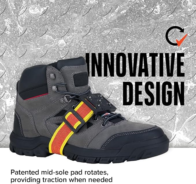 K1 Mid-Sole Intrinsic Ice Cleats for Men & Women - Rotatable Non-Sparking Traction Aids for Winter Snow - Low Profile