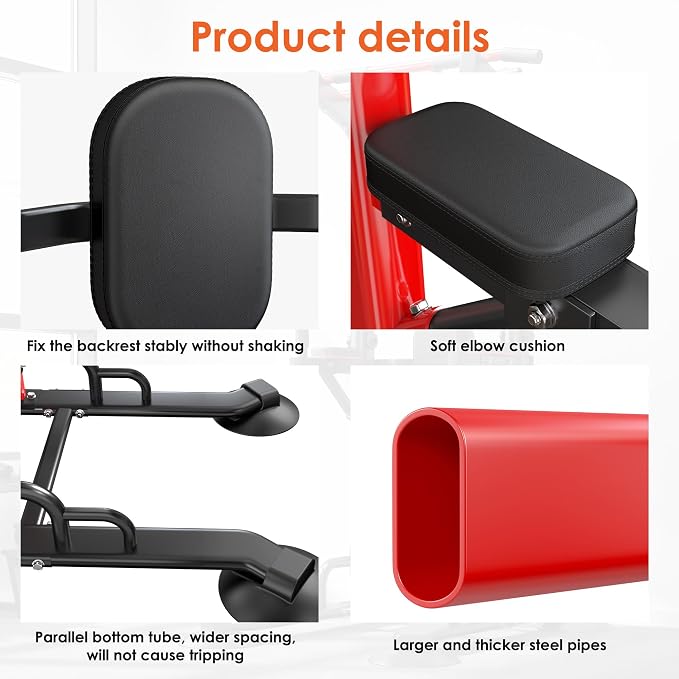 SogesPower Pull Up Bar Station Power Tower,12-Level Adjustable Multi-Function Pull Up Dip Station for Home Gym, Pull Up Bar Stand Dip Bar Strength Training Fitness Equipment