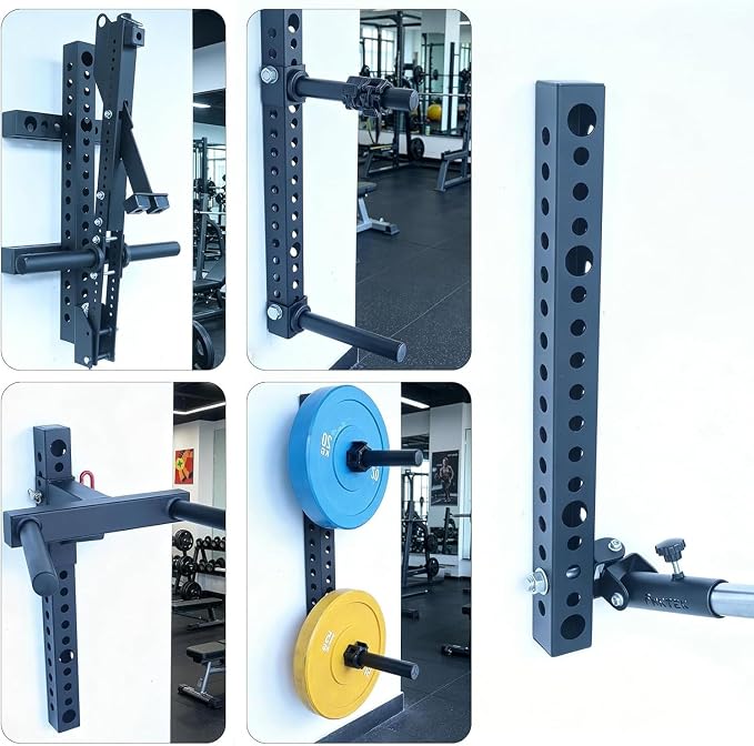 AHTAPFON Wall Storage Stringer,Wall-Mounted Storage Tube,Width 3x3" For Placement Weight Plate,Landmine Attachment, Resistance Bands,Save Space in Home Gym