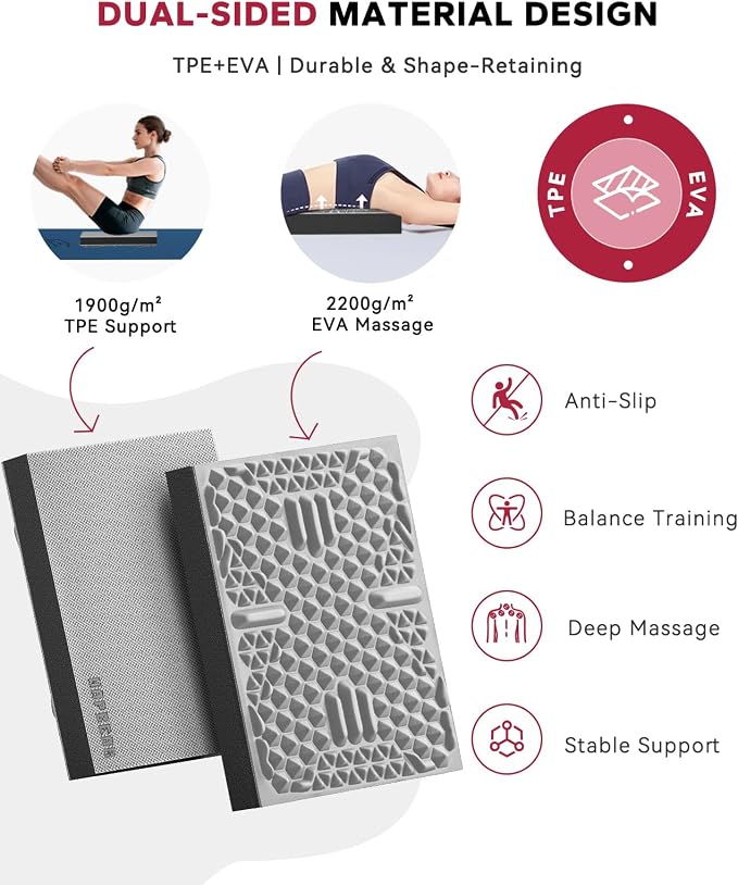 HAPBEAR Exercise Balance Pad - 15"x12" Non-Slip Textured Bottom Stability Training Mat - 2.25" Thick Soft Cushioned Foam for Physical Therapy, Core Training & Home Workouts