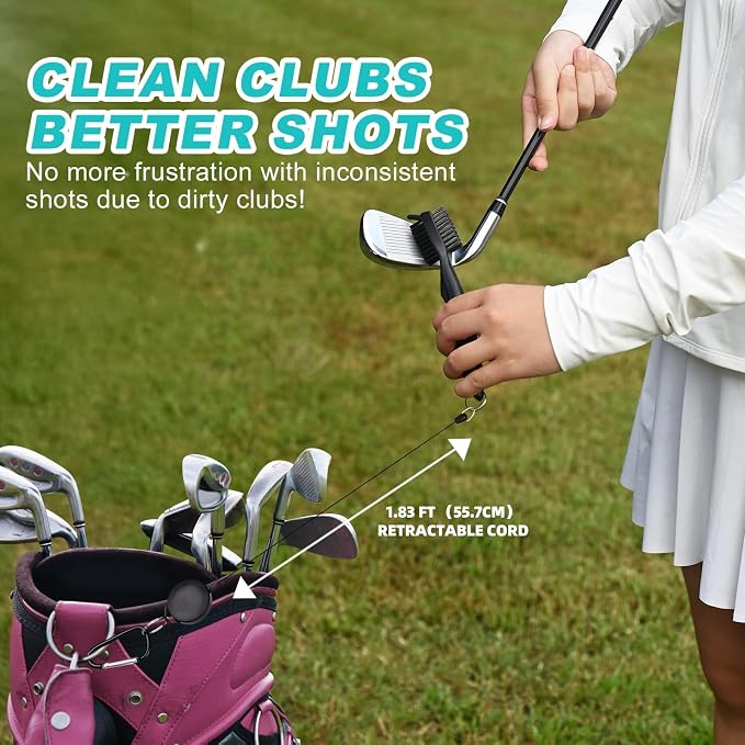15 Pcs Golf Accessories Kit, Includes Cleaner Brush Towel Tees Golf Ball Bag with Hook Divot Tool with Ball Marker, Golf Essentials Kit for Women Man Gifts
