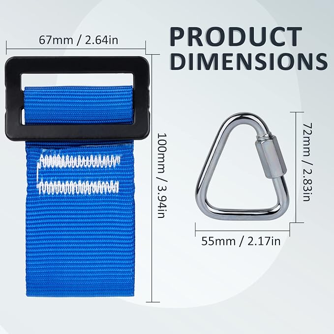 Ninja Warrior Obstacle Course Accessories, New Buckle for 2” Width Slackline, No Tearing Slackline