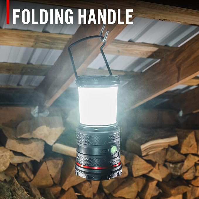 COAST EAL35R 1000 Lumen Voice-Controlled LED Emergency & Camping Area Lantern with Warm, Cool White, Day, Red & Red Flashing Mode, Power Bank Functionality - Black