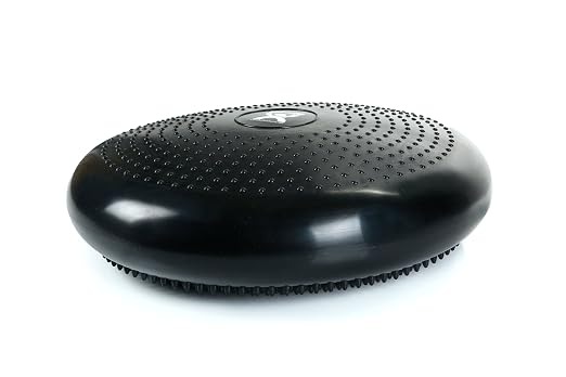 Cando-30-1870 CanDo Inflatable Balance Disc for Balance Training, Proprioception, Strengthening Lower Extremities, Posture, Back Pain, Stress Relief, Restlessness and Anxiety. Black, 14” Diameter