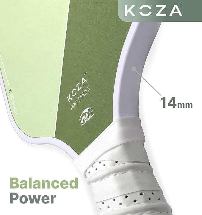 KOZA Pickleball Paddle Set with 2 Paddles, 4 Balls, Carry Bag, 14mm Frame