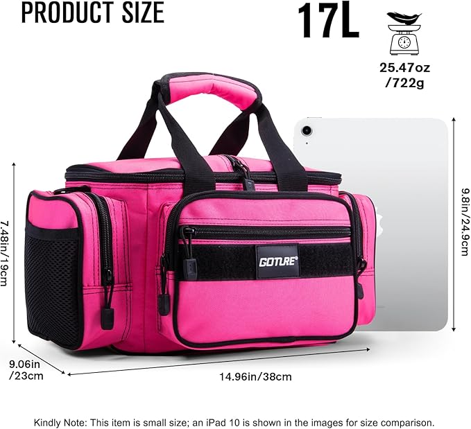 Goture Fishing Tackle Bag with 3 Tackle Boxes, Soft Side 600D Water-Resistant Cross Body Sling Fishing Bag, Small Saltwater Gear Storage Tactical Bags, Gifts for Men/Women (14.96"x9.06"x7.48")