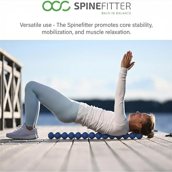 SPINEFITTER by SISSEL Blue | Massage Device for Back & Balance | Back Trainer Relieves Tension & Blockages | Ideal for Pilates and Yoga | for Relaxation of the Spine | for Home & Professional Use