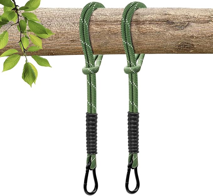 Heavy Duty Tree Swing Ropes, Hammock Tree Straps Hanging Kit, for Outdoor Swings Hammock Playground Set Accessories (8.41ft,101",Green,2Pack)