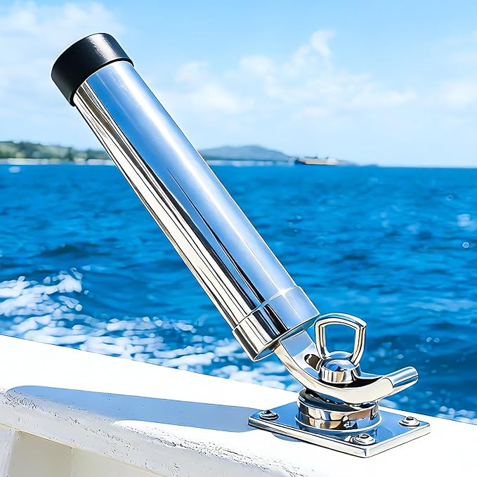 2Pcs Fishing Rod Holder, 360 Adjustable Rod Outrigger, 316 Stainless Steel Fishing Pole Support for Marine Boat Yacht