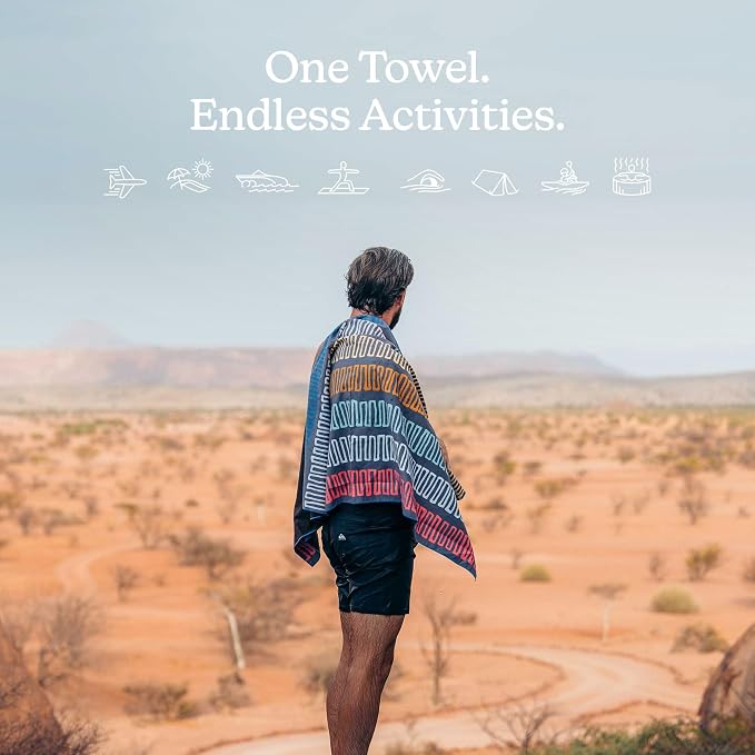 Nomadix Original Towel - Perfect for Beach, Pool, Travel, Camping, Yoga - Made with Recycled Materials - Super Absorbent - Sand Resistant - Switchback Multi - 72.5x30