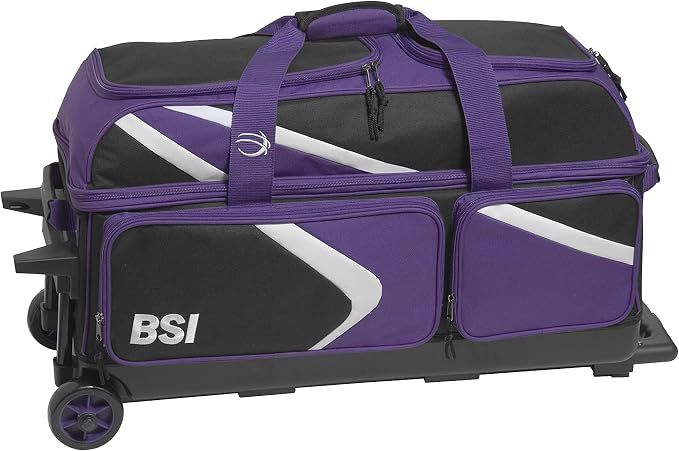 BSI Dash Roller Bowling Bag with Smooth Rolling Wheels, Padded Ball Compartment, Retractable Locking Handle, & Shoe Pocket