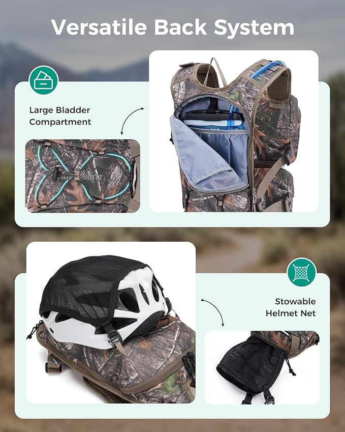 Blue Quartz 3-in-1 Running Vest with 2L Water Bladder, Lightweight Tactical Hydration Backpack with Detachable Waist Pack, Reflective Chest Pack for Hiking Running Cycling Race for Women Men
