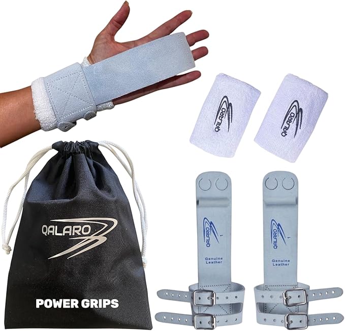Double Buckle Grips for Girls Gymnastics | Dowel Grips, 4" Wristbands, Grip Bag | Gymnastics Grips for Girls | Youth Bar Grips | Gymnastics Gloves