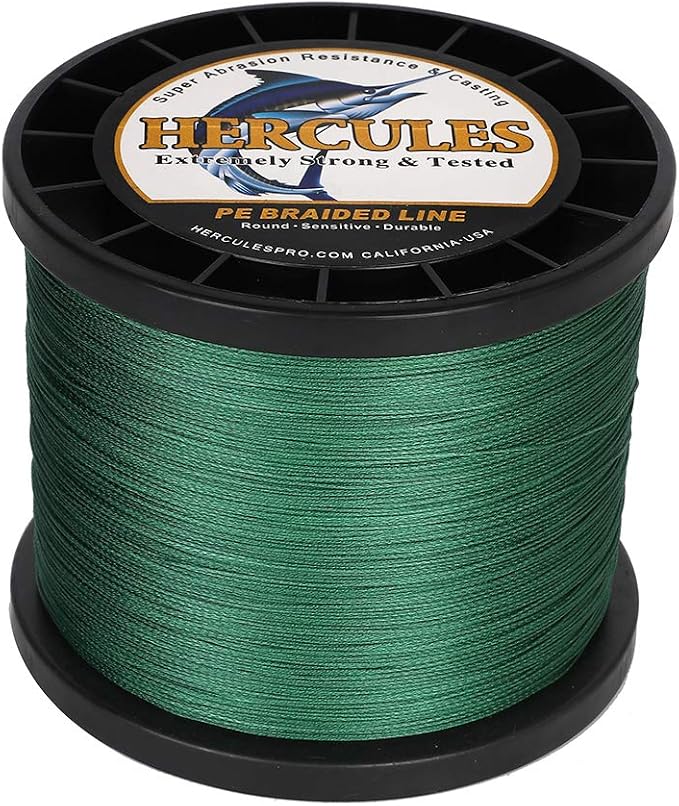 HERCULES Cost-Effective Super Cast 8 Strands Braided Fishing Line 10LB to 300LB Test for Salt-Water,109/328/547/1094 Yards(100M/300M/500M/1000M),Diam.#0.12MM-1.2MM,Hi-Grade Performance,Variety Colors