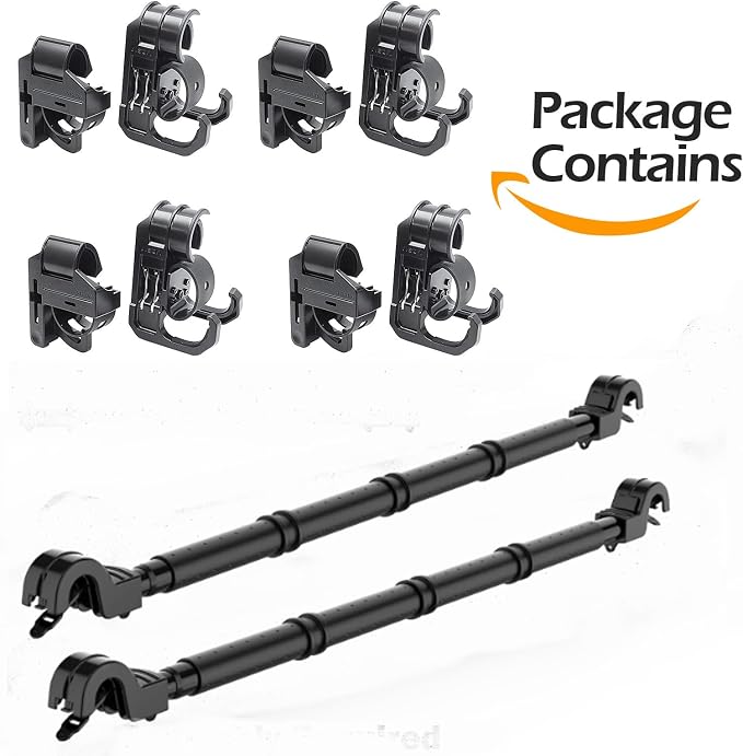 LITTLEMOLE Car Fishing 4 Rod Holder Adjustable 35 to 57 Inch, Heavy Duty Vehicle Fishing Pole Rack for SUV, Wagons, Van