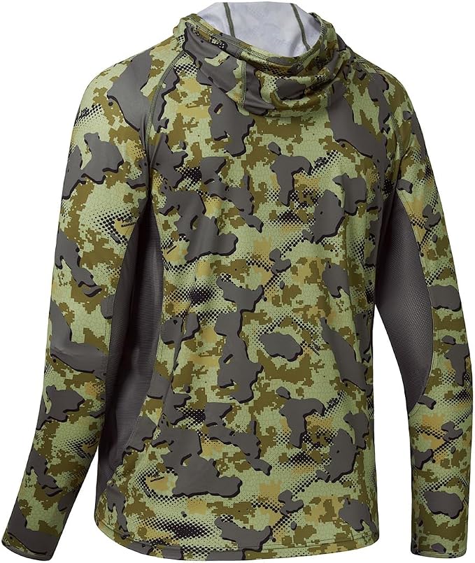 BASSDASH Men's UPF 50+ Camo Long Sleeve Hunting Fishing Hoodie Shirt