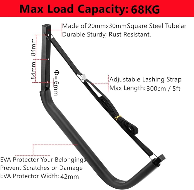 Kayak Storage Racks, Canoes Garage Storage Hooks, Wall Mount Surfboard Hangers and Stand-Up Paddle Board Holder