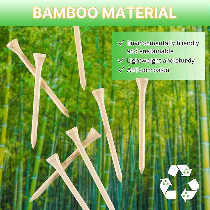 Bamboo Golf Tees 1000/500/250 PCS 2-3/4 & 3-1/4 inch Length | Bamboo Golf Tees, 7X Stronger Than Wood Golf Tees, Reduce Friction & Side Spin
