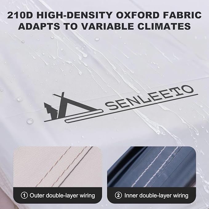 SENLEETO 10' x 8' Camping Tent Tarp Fits for 6/8 People, 4 Season UV Protection,PU 3000mm Waterproof, Multifunctional Ultralight Shelter Awning Sunshade, Portable for Traveling Hiking Outdoors