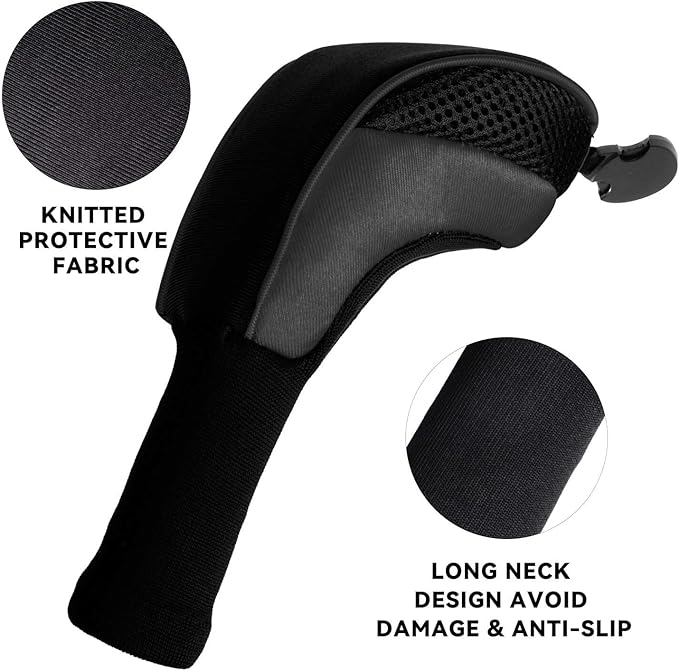 Golf Club Head Cover for Driver Fairway Hybrid 3 Pcs Woods Headcovers, Golf Accessories Head Covers Set with Interchangeable No. Tags 3 4 5 7 X Golf Accessories for Men Women