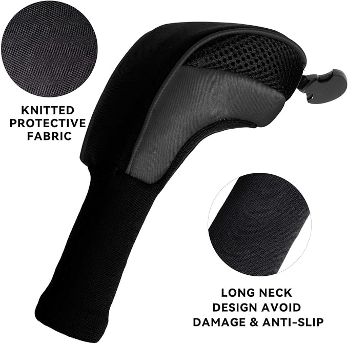Golf Club Head Cover for Driver Fairway Hybrid 3 Pcs Woods Headcovers, Golf Accessories Head Covers Set with Interchangeable No. Tags 3 4 5 7 X Golf Accessories for Men Women