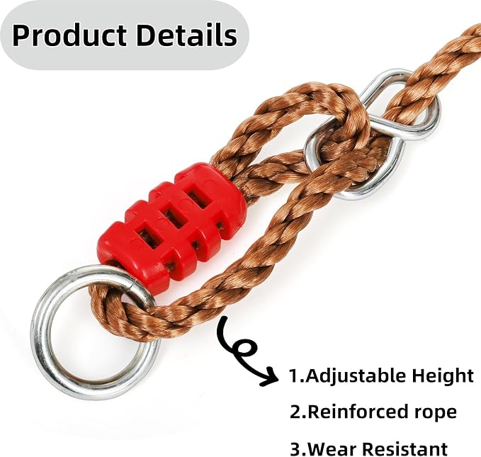 Covzoe Trapeze Bar, 16" Adjustable Height Wooden Swing Set, Trapeze Climbing Bar Assembly with Rings, Gym Hanging Accessories Playground Attachments