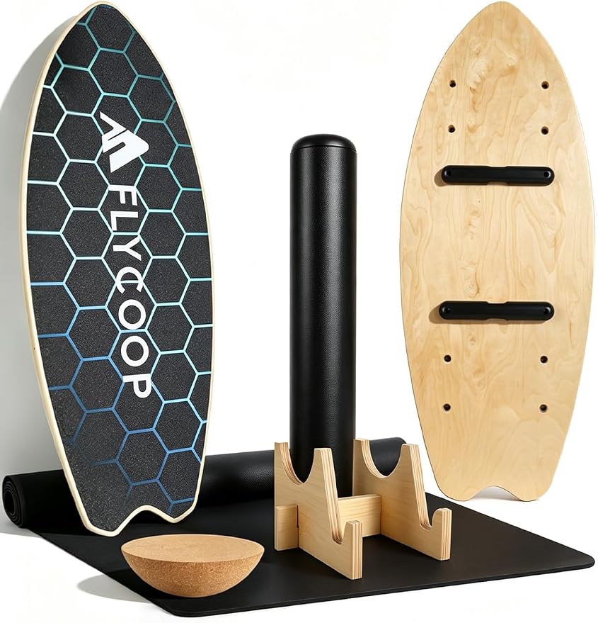 Balance Board for Adult with Adjustable Stoppers: 3 Modes Wobble Board with Roller Exercise Balancing Stability Trainer for Improve Balance Non Slip Surface
