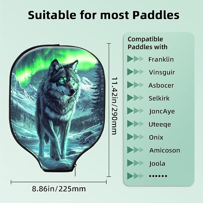 Pickleball Paddle Cover- Premium Water-Resistant Racket Sleeves with Reinforced Zippers, Universal Fit for USAPA Standard Paddles, Extra Padding Protection 6
