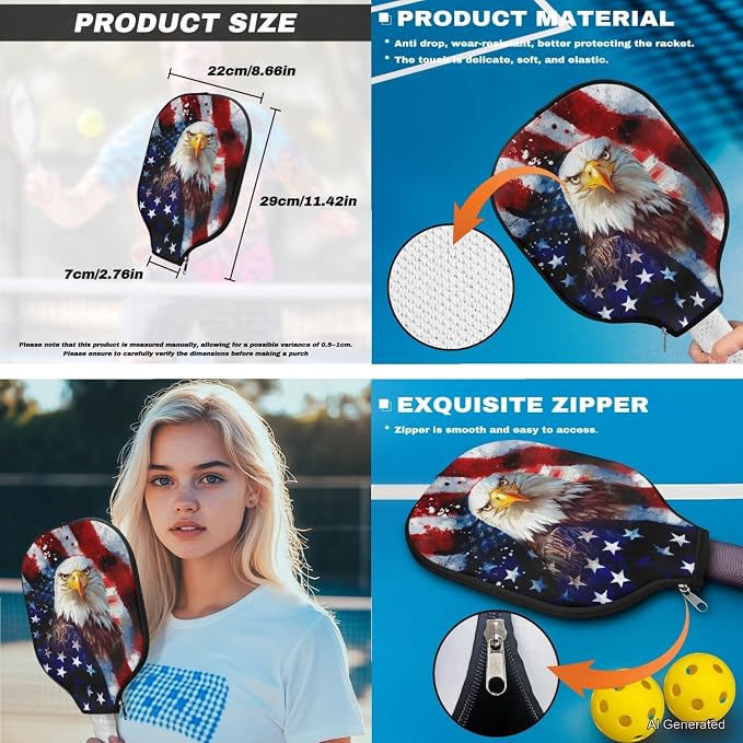 Pickleball Paddles Set 3PCS Pickleball Paddle Case Pickleball Racket Pickleball Bag Ideal for Beginners Gifts