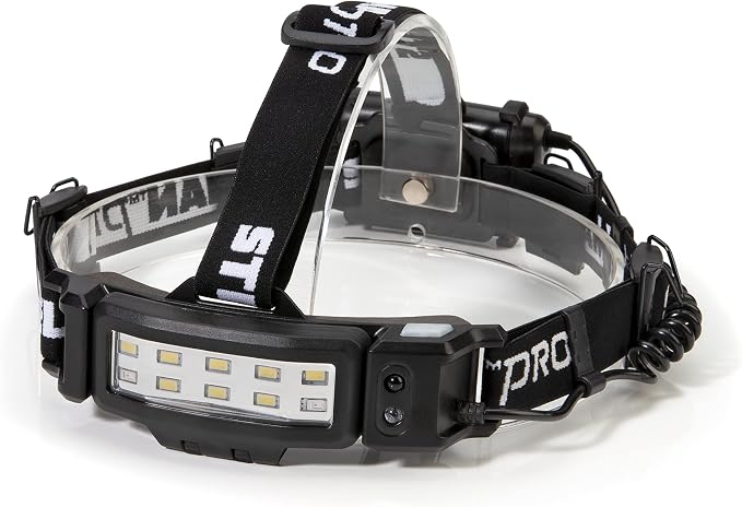 Steelman Pro Slim Profile Motion Activated LED Headlamp with Red LED Night Vision Mode and Rear Safety Flasher