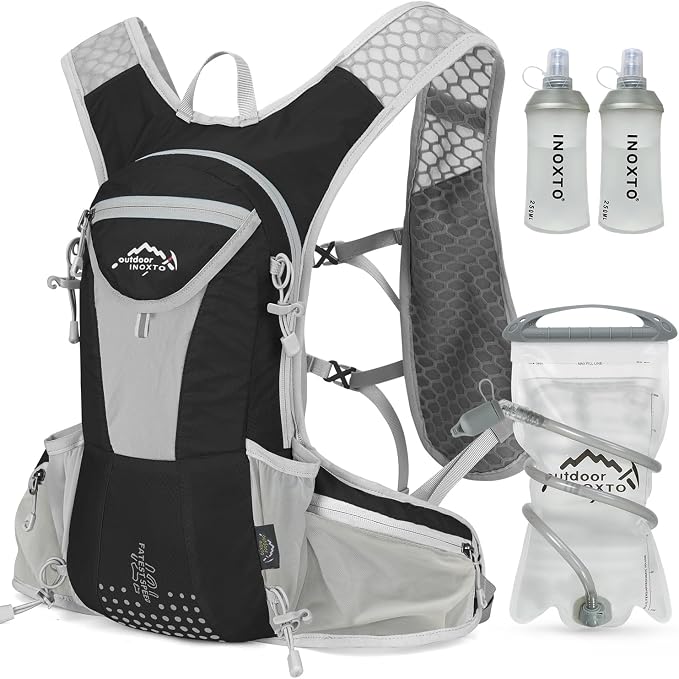 IX INOXTO Hydration Pack Backpack, Lightweight Water Backpack with 2L Hydration Bladder Daypack for Men Women,Running Hydration Vest for Trail Running Hiking Cycling Race Climbing