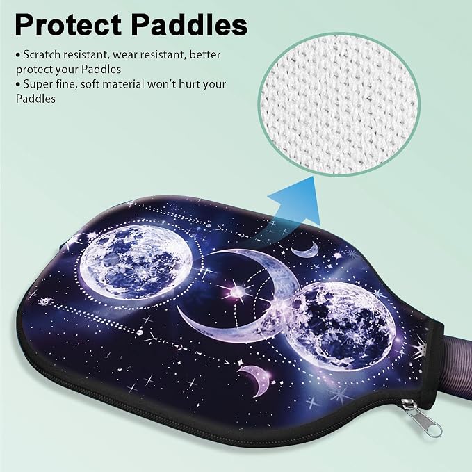Pickleball Paddle Cover- Premium Water-Resistant Racket Sleeves with Reinforced Zippers, Universal Fit for USAPA Standard Paddles, Extra Padding Protection 6