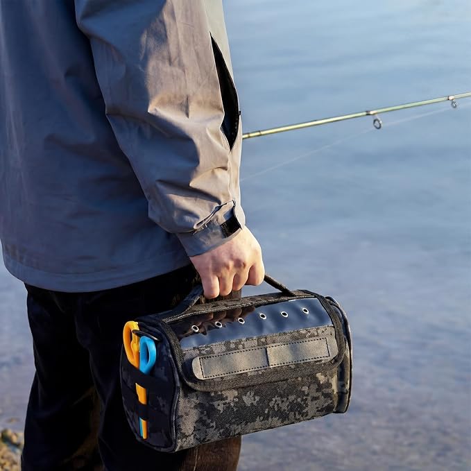2 Pcs Fishing Line Storage Bag Tangle-free Line Management Bag for Father Gifts Clear View Window Water Resistant Removable Divider Leader Lines Holder Fishing Spool Organization