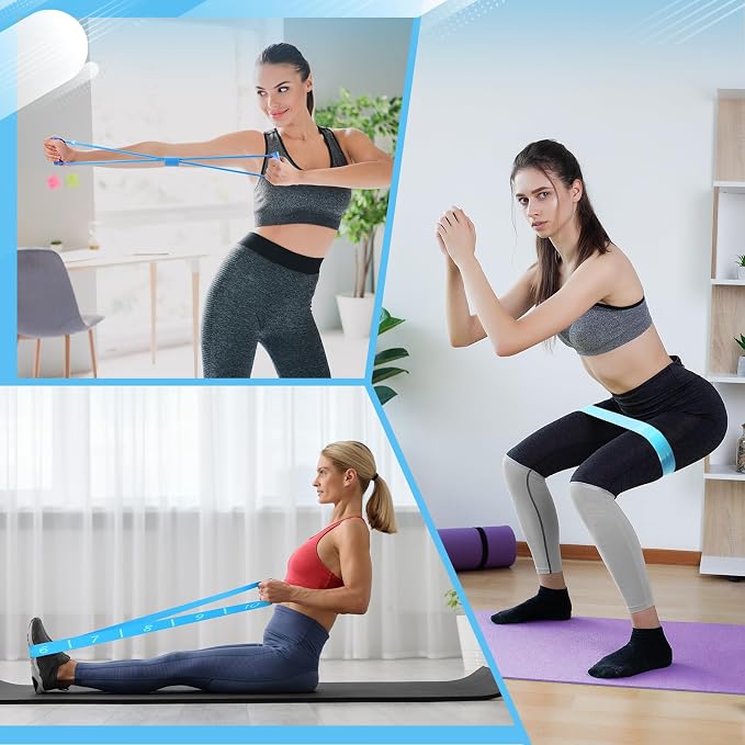 Halloscume 24 Pcs Pilates Kit, Home Pilate Equipment for Women, Pilates Ring and Ball Set with Stretching Strap, Water Bottle, Magic Circle, Yoga Ring, Gym Bag, Resistance Band, Anti Slip Sock