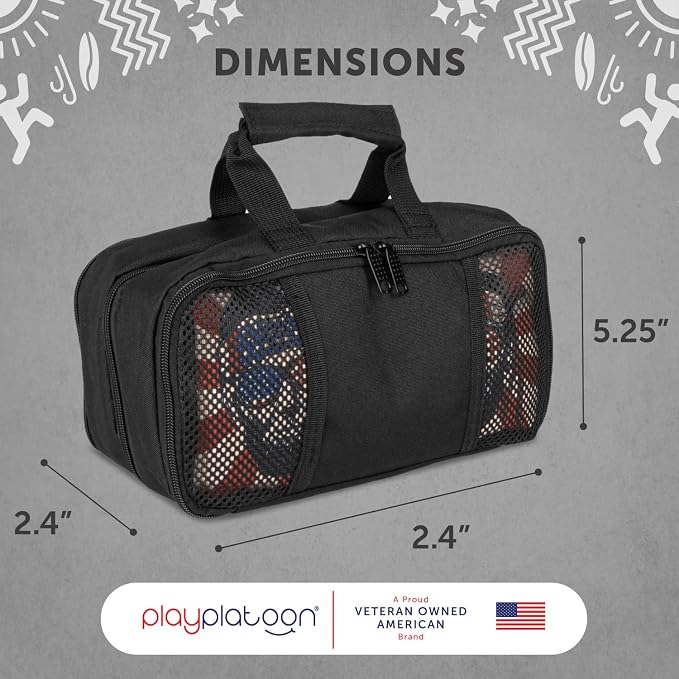 Play Platoon Cornhole Bag Carrying Bag, with 4 Separation Pouches, Black