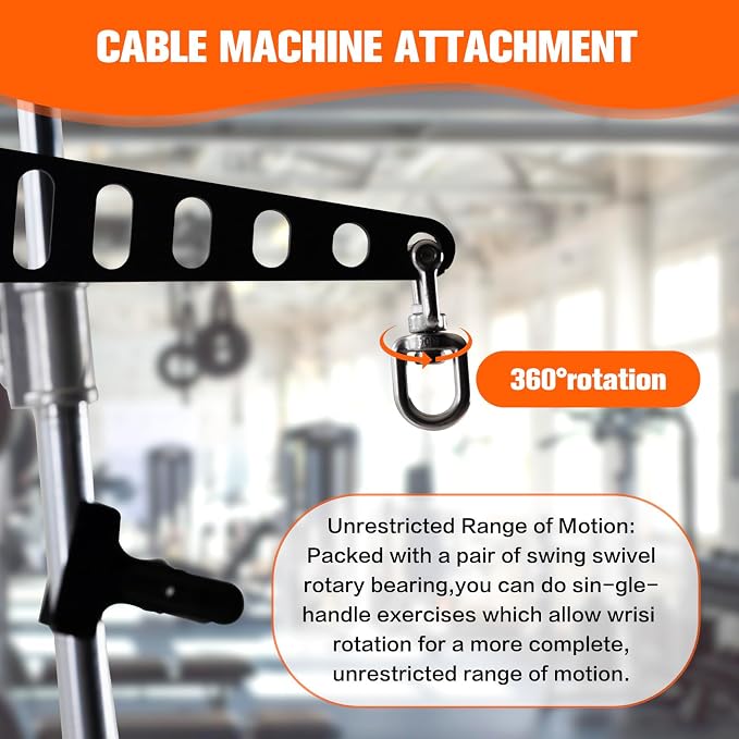 Multi-Grip LAT Pull Down Bar for Home Gym Fitness, Spreader Plate LAT Pulldown Attachments for Pulley System Cable Machine, Double to Single Cable Attachment Exercise Handle