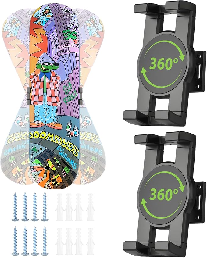 2PCS Skateboard Deck, 31 * 8 Inch with 2Pcs Skateboard Deck Wall Mount