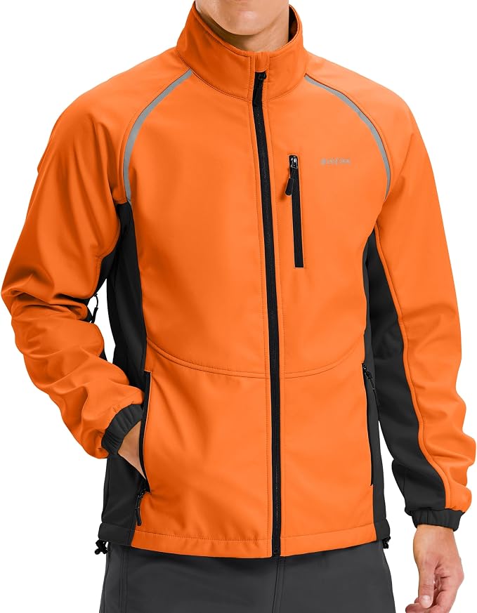 Bikewa Men's Winter Cycling Jackets Thermal Warm Water Resistant Bike Running Windproof Jacket
