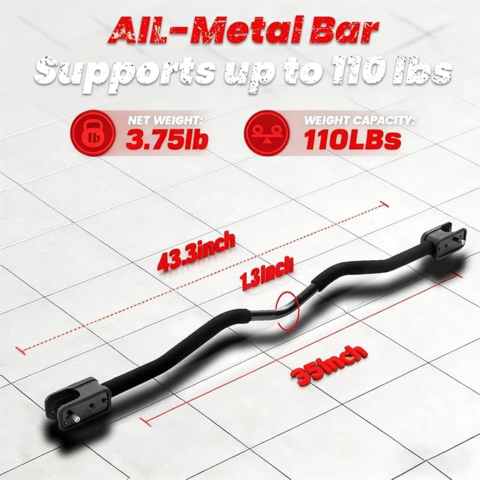 Dumbbell Barbell Converter Bar, Adjustable Dumbbell Bar for Home Gym, Compatible with Most Dumbbells, All-Metal Dumbell to Barbell Converter for Weight Lifting and Strength Training