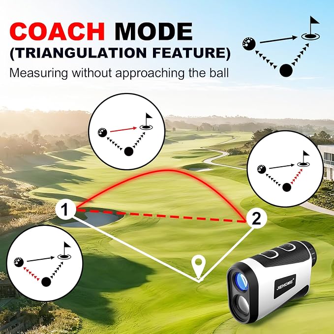 Golf Rangefinder with Slope & Magnet, 7 Modes(Triangulation) Upgraded Range Finders, 1200 Yards, 7X Magnification, Rechargeable Range Finder for Golfing Hunting Golf Accessories for Men Women