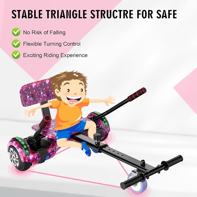 CBD Scooter with Corlorful LED Lights,6.5" Wheels, Dual 300W Motor Scooter for Kids Girls Boys Adults, All Ages