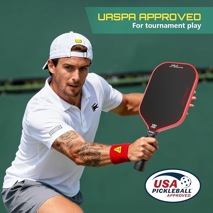 Pickleball Paddles Set, USAPA Approved T700 Carbon Fiber Pickleball Set with Beginner Pickleball Paddle, 16mm Core Power Pickleball Racket for Men Women Adults, Halo X5